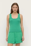 ROBYN SCOOP NECK RIB TANK | BRIGHT GREEN