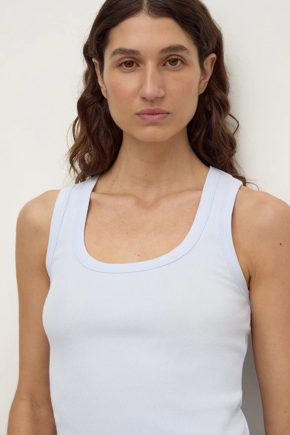 Assembly Label Robyn Scoop Neck Rib Tank Powder Blue