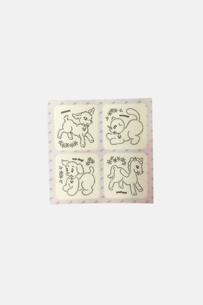 Rodeo Embroidery Farmyard Friends Mini Sticker Sheet (clear)