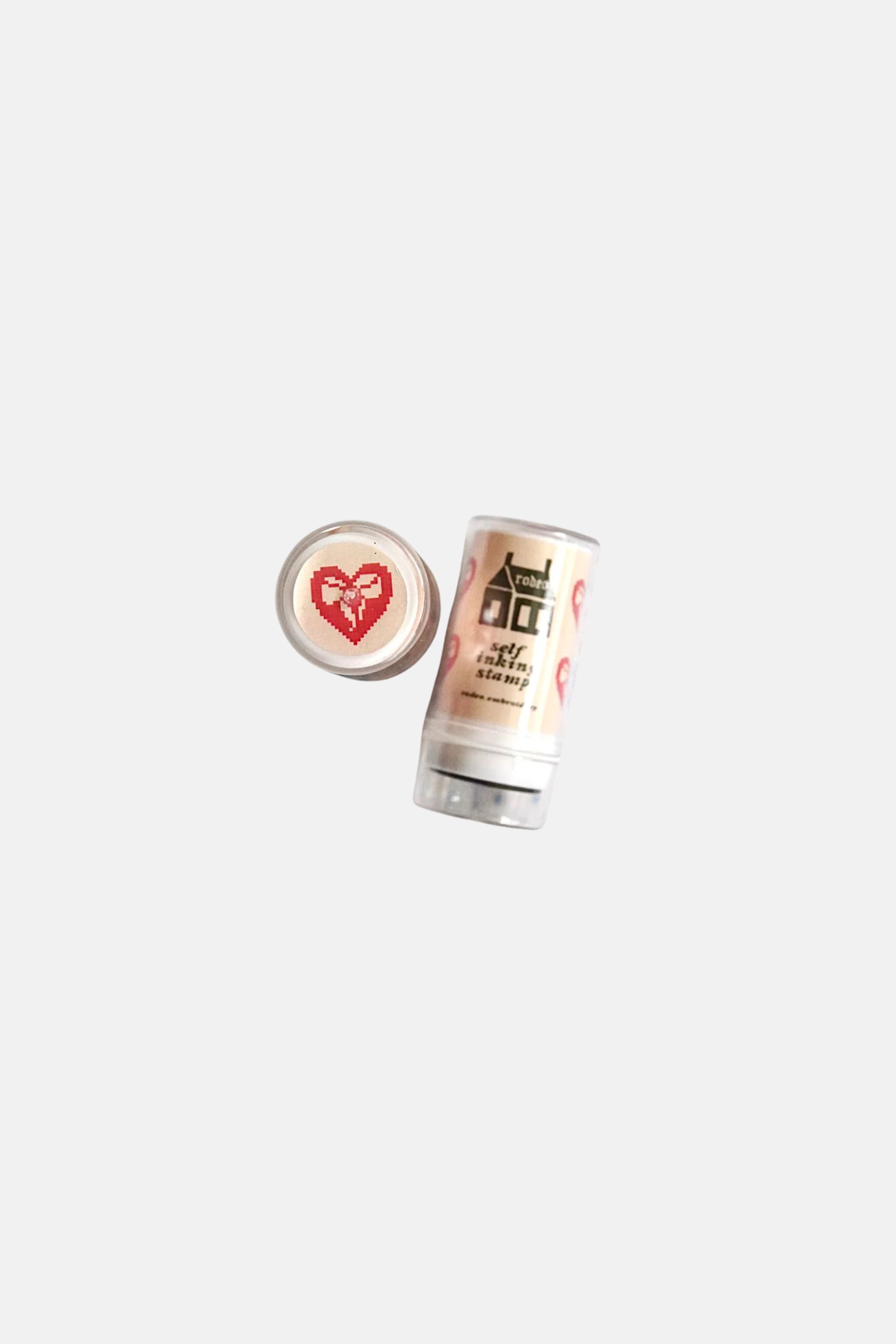 Rodeo Embroidery Heart Bow Self Inking Stamp