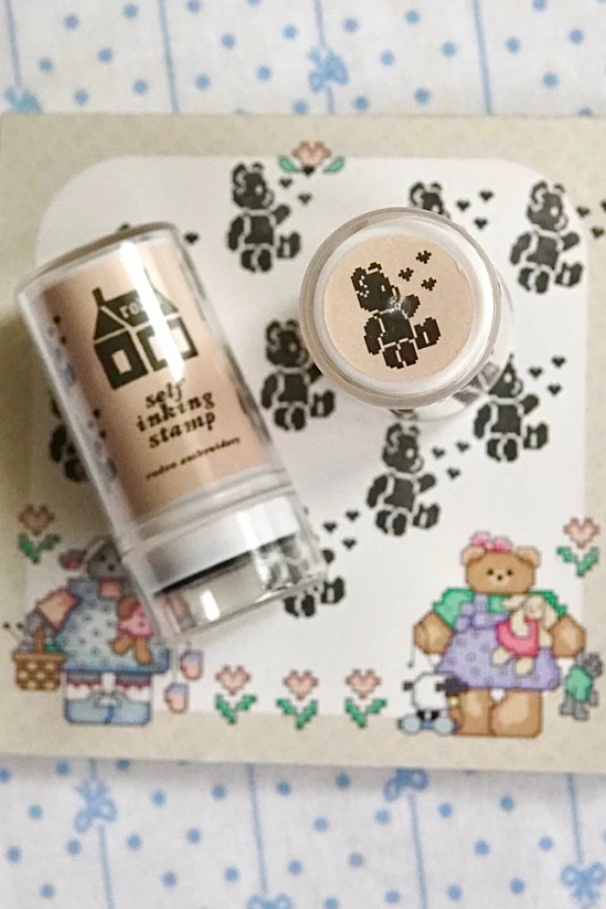 Rodeo Embroidery Teddy Self Inking Stamp