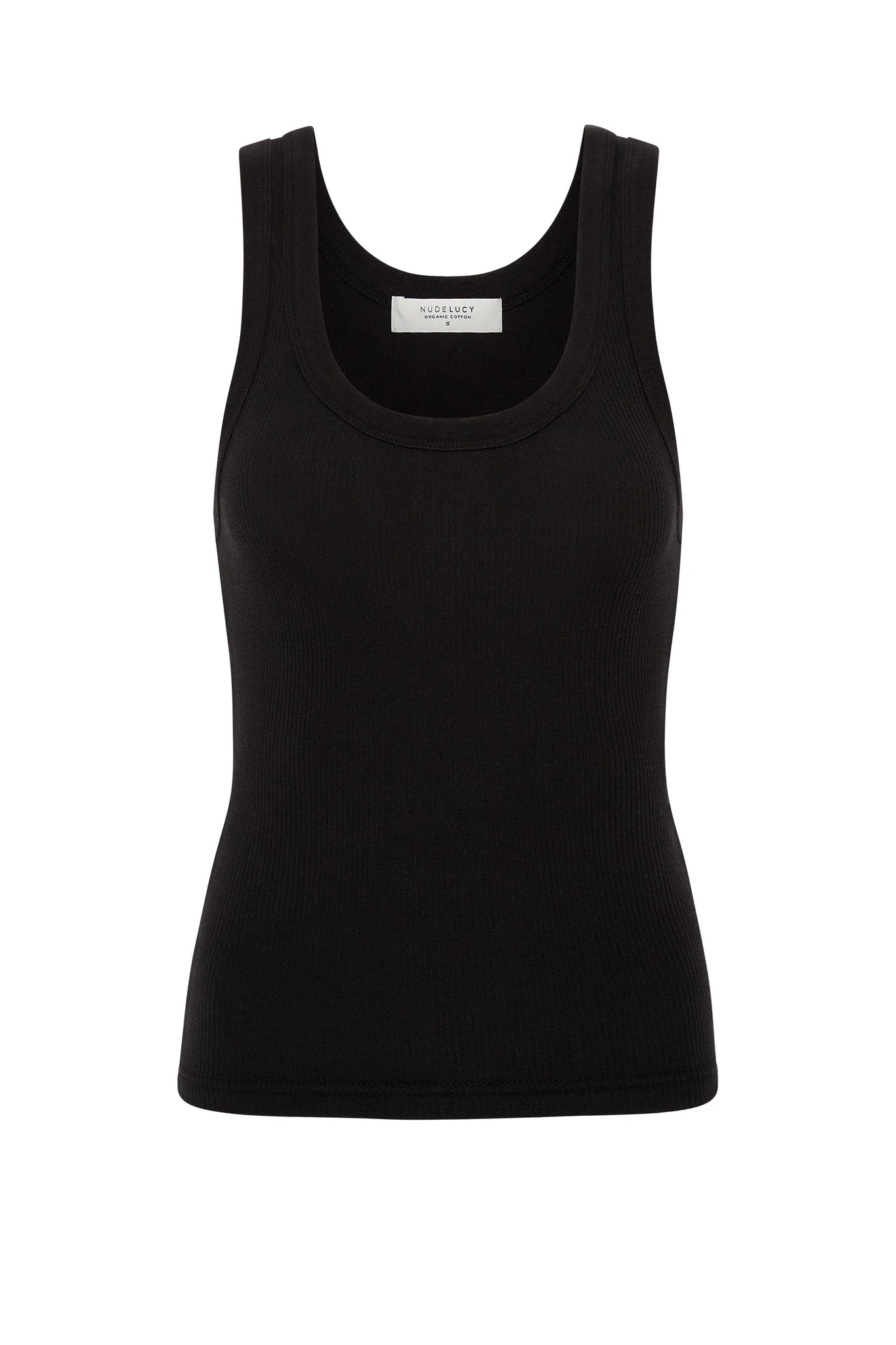 ORGANIC RIB SINGLET | BLACK