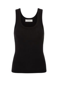 ORGANIC RIB SINGLET | BLACK