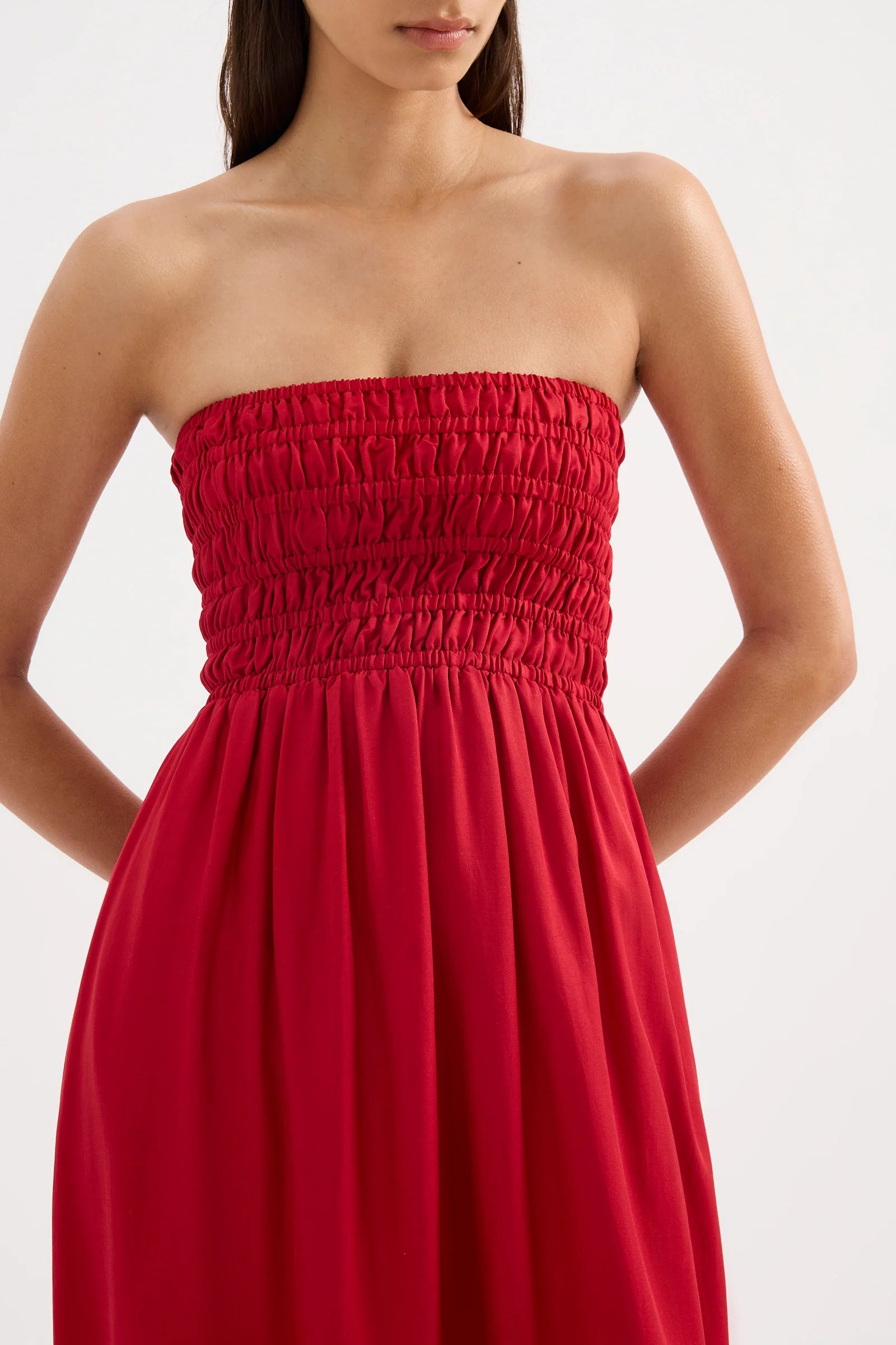 ZURI TENCEL MAXI DRESS | CRIMSON