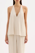 PALMA HALTER TOP | CREAM