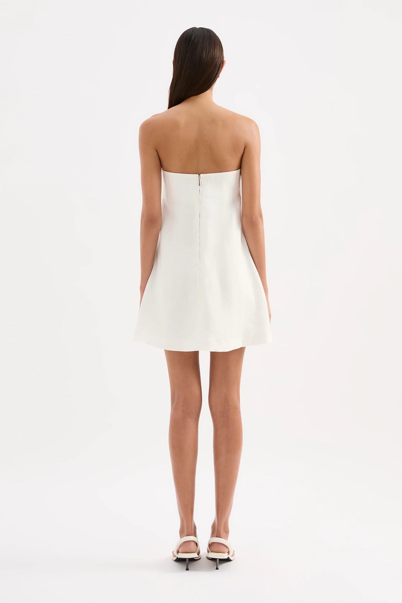 ELYSE LINEN MINI DRESS | WHITE