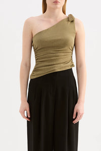 FIORA MESH TOP | DEEP OLIVE