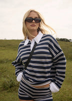 DELTA KNIT SHIRT | NAVY STRIPE