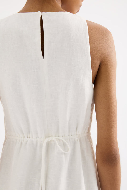 THILDA LINEN MAXI DRESS | WHITE