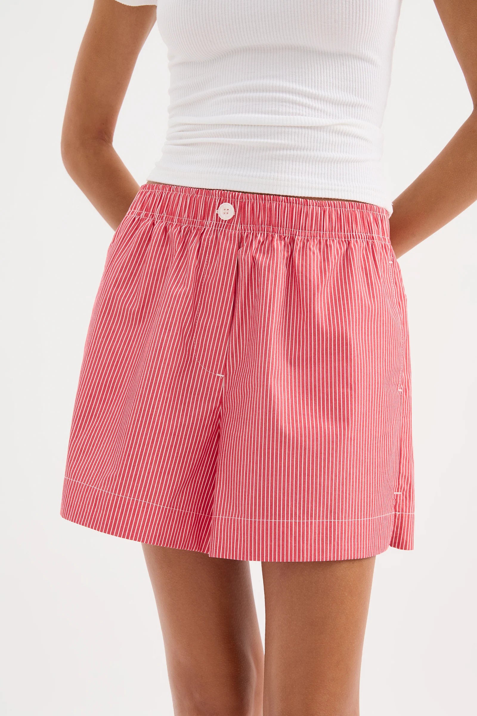 ANOUK STRIPE SHORT | RED STRIPE