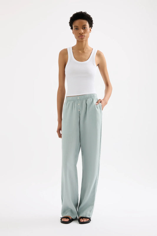 LOUNGE LINEN PANT | SEAFOAM