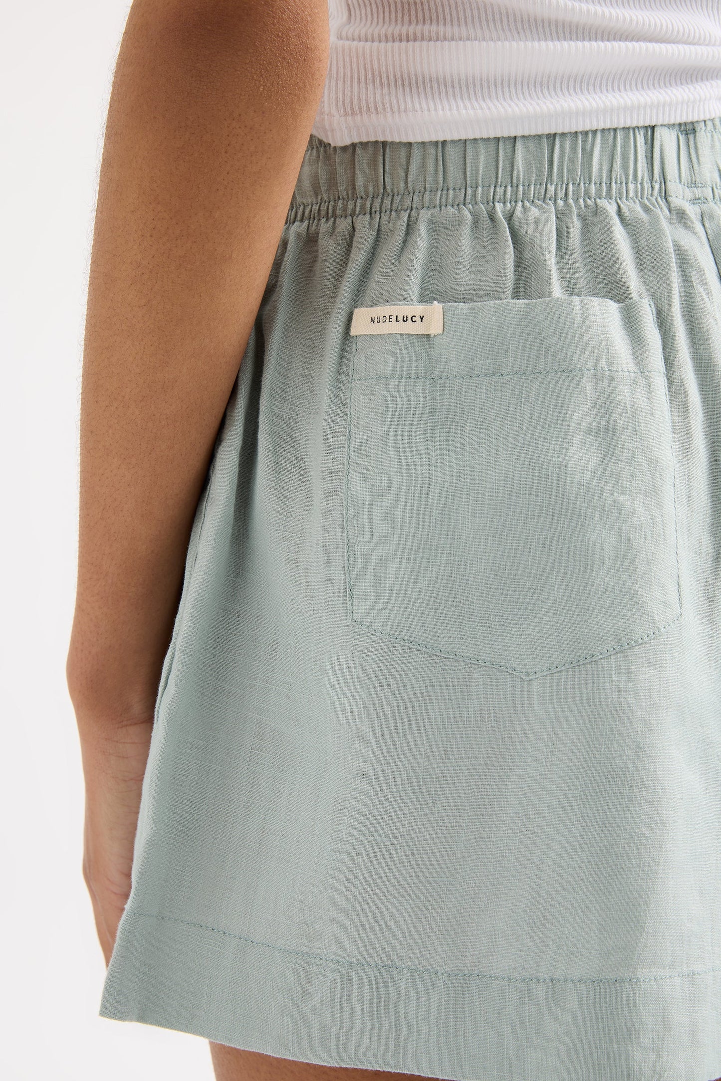 LOUNGE LINEN SHORT | SEAFOAM