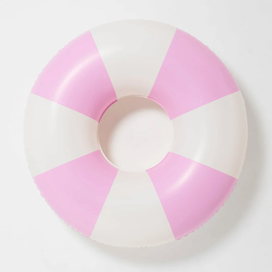 TUBE POOL RING | BUBBLEGUM PINK STRIPE