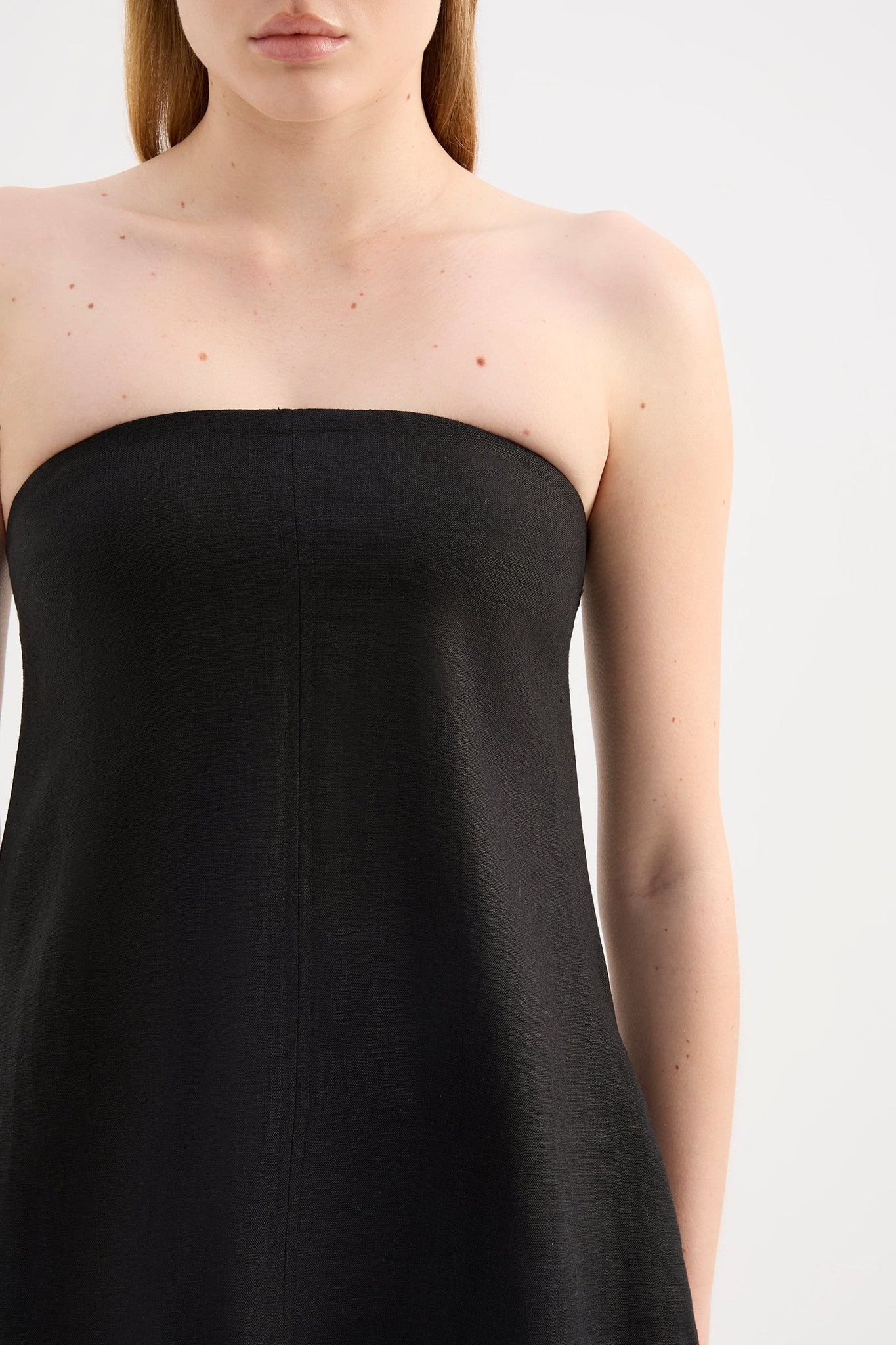 ELYSE LINEN MINI DRESS | BLACK
