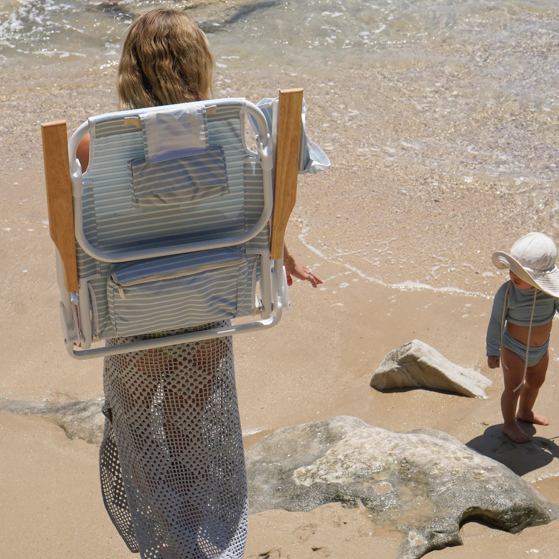 DELUXE BEACH CHAIR | BLUE STRIPE