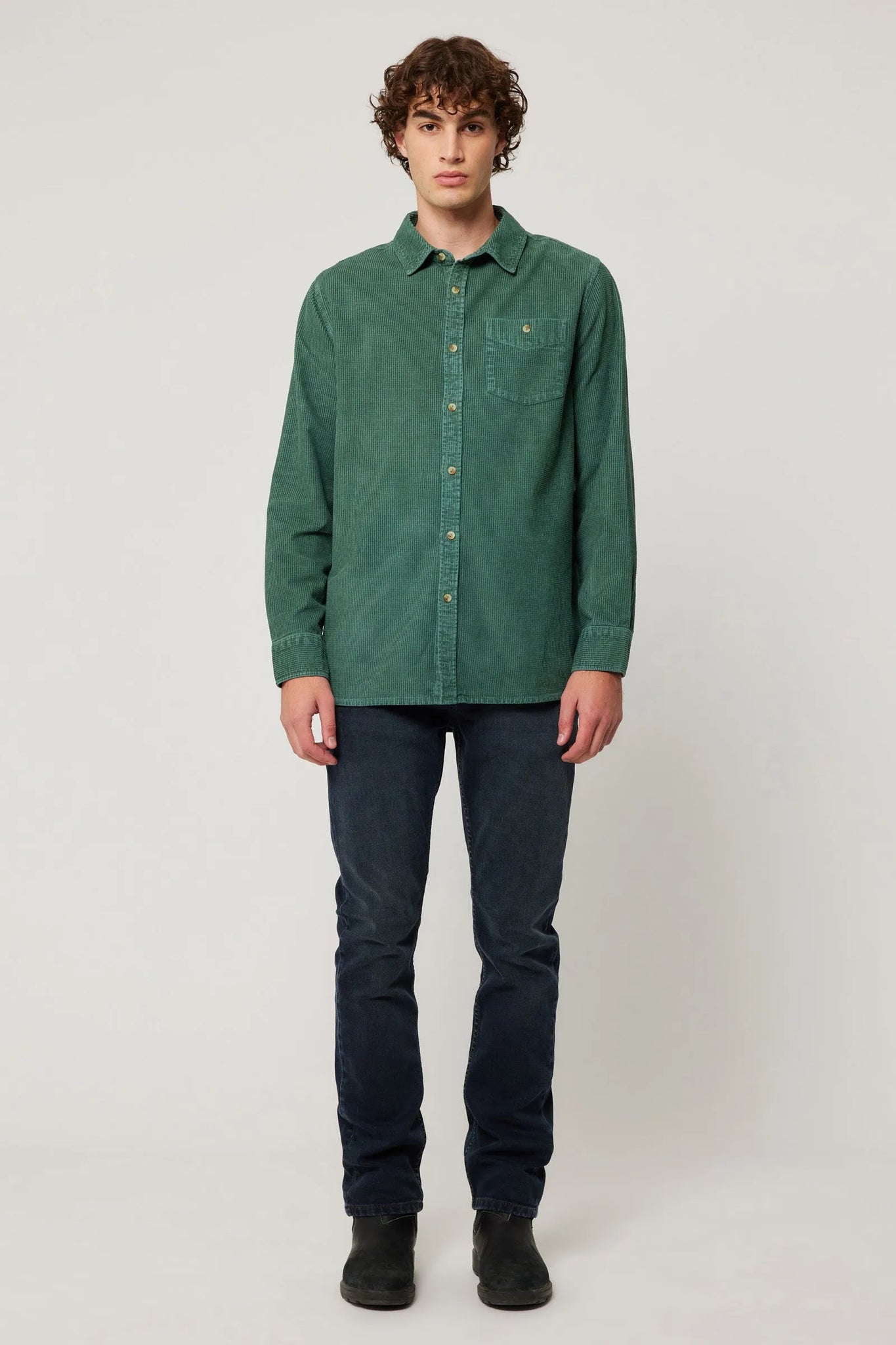 WAFFLE CORD SHIRT | TRADE GREEN