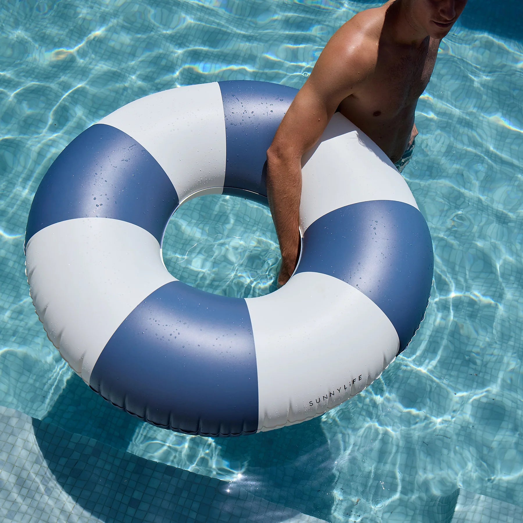 POOL RING | NAVY STRIPE