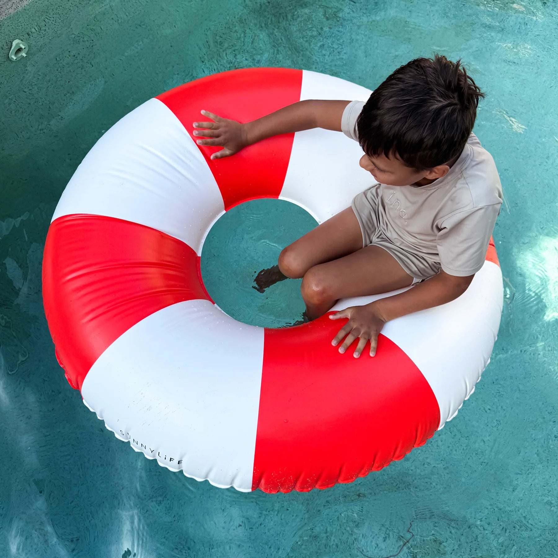 POOL RING | TOMATO RED STRIPE