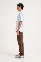 Rollas Business Stripe Bowler Shirt Light Blue