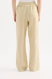 LOUNGE STRIPE LINEN PANT | MOSS STRIPE