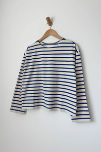 SAILOR TOP | BLUE STRIPE ON CREAM
