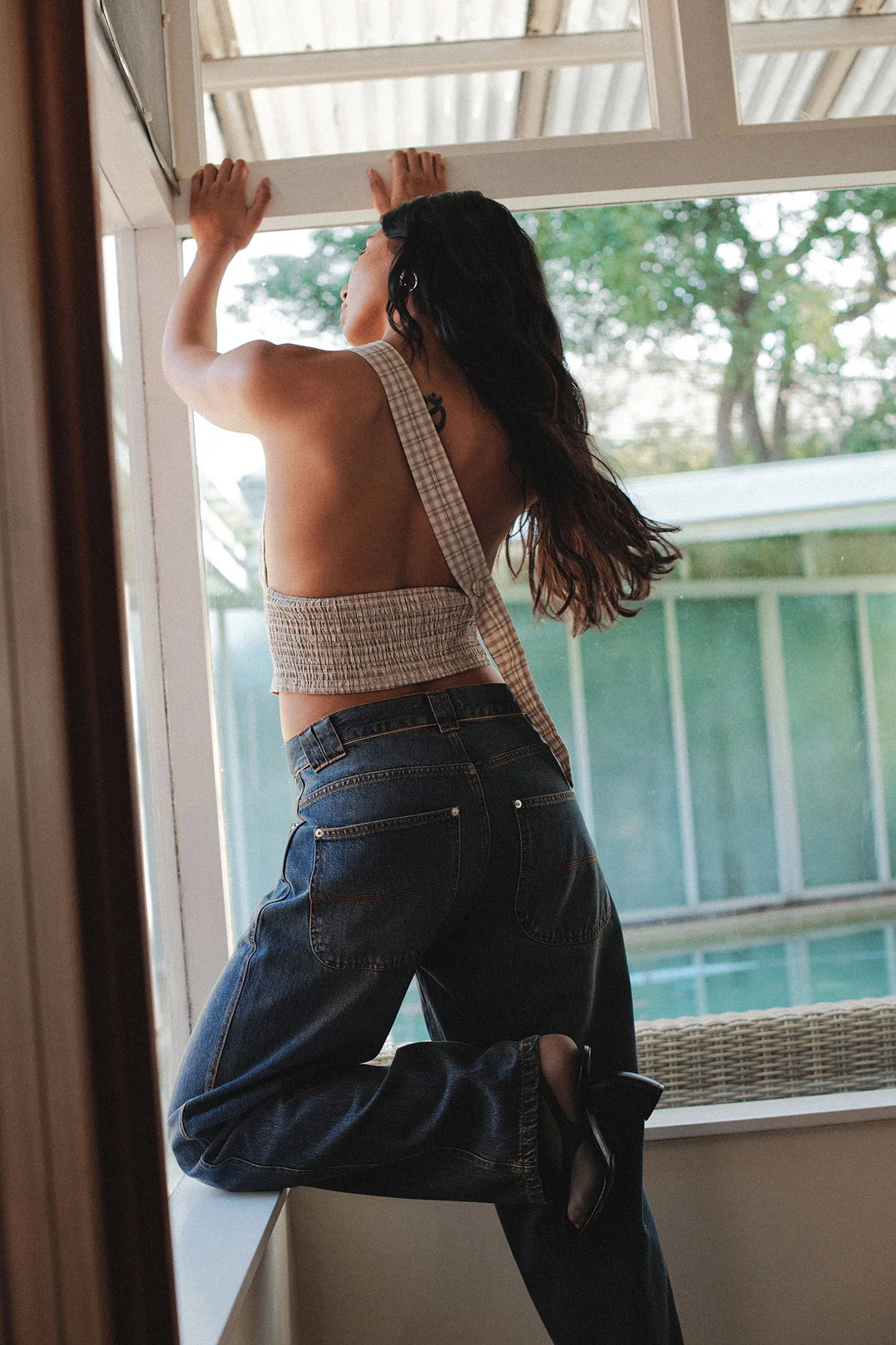 SAMMY ASYM TOP | BEIGE TARTAN