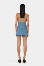 NIKITA STUDDED MICRO SKORT | DENIM BLUE