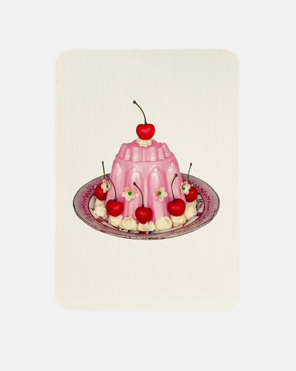 Canonbury Press Rose Petal Cream Blancmange Greeting Card