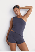 Pinky & Kamal One Shoulder Asym Hem Tank Slate