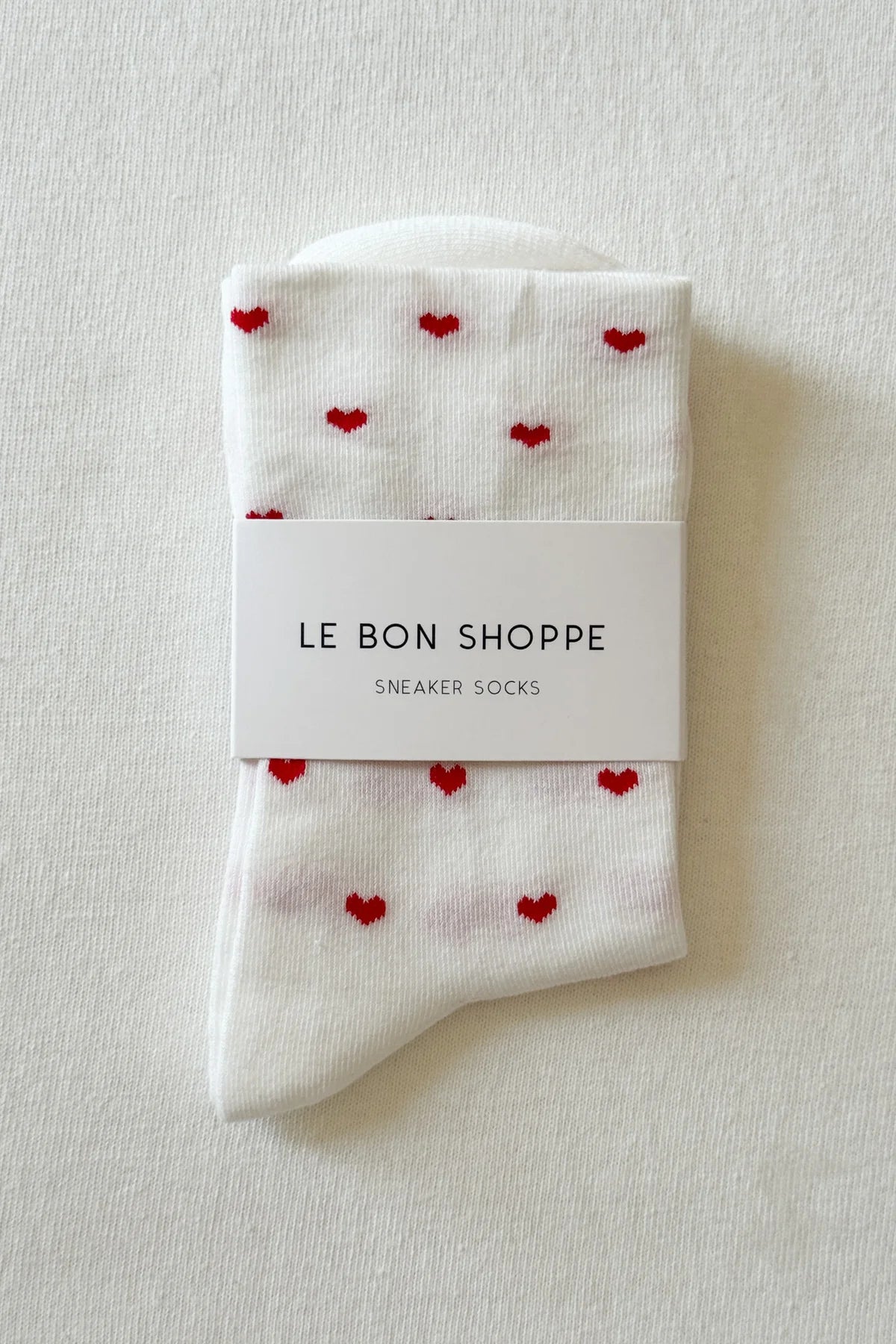 SNEAKER SOCKS | HEART | WHITE/RED