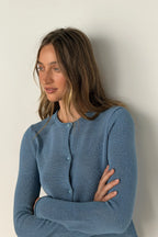 Zulu & Zephyr Denim Blue Knit Cardigan