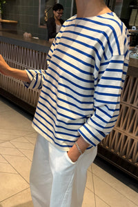 SAILOR TOP | BLUE STRIPE ON CREAM