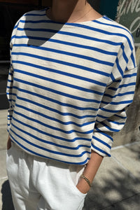 SAILOR TOP | BLUE STRIPE ON CREAM