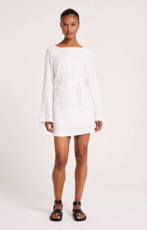 MINA LINEN DRESS | WHITE