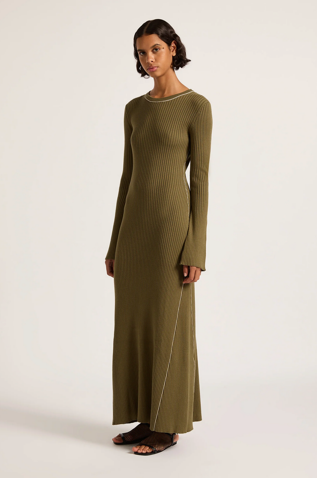 GAIA KNIT MAXI DRESS | OLIVE