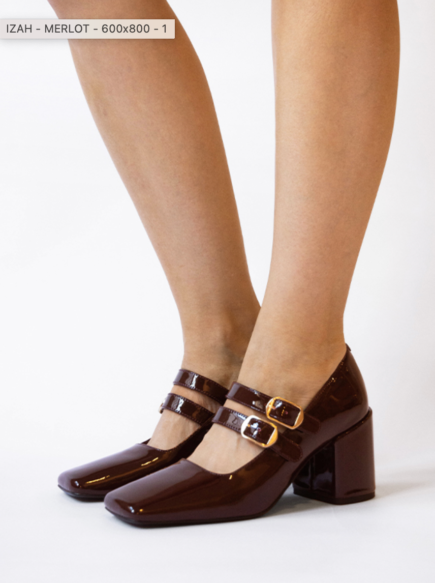 IZAH HEEL | MERLOT PATENT