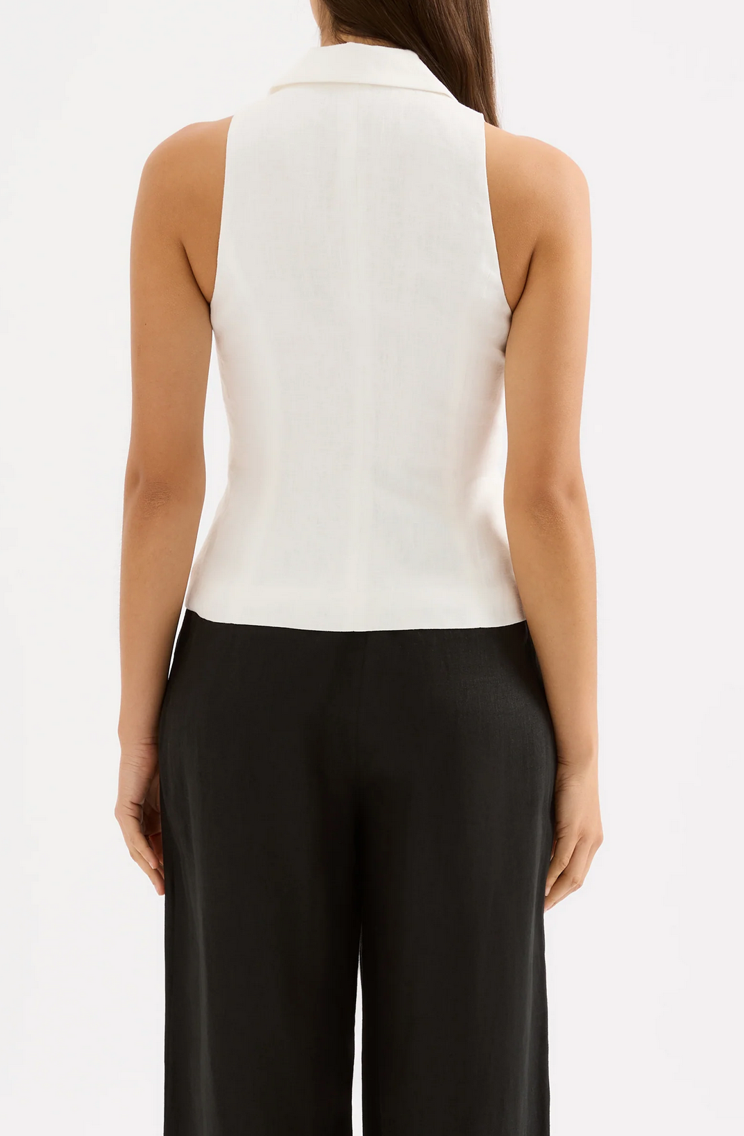 THILDA LINEN VEST | WHITE