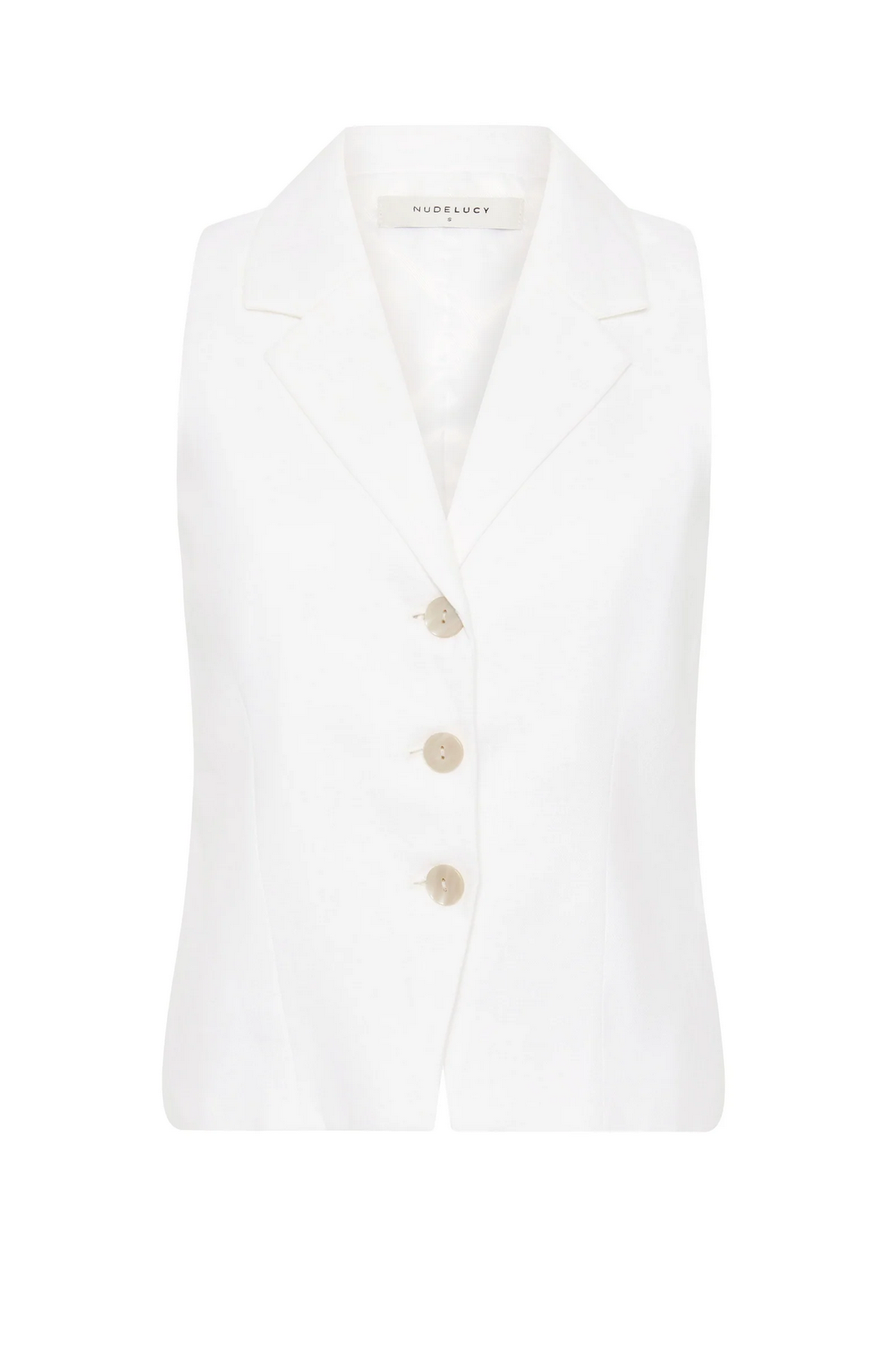 THILDA LINEN VEST | WHITE