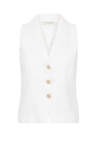 THILDA LINEN VEST | WHITE