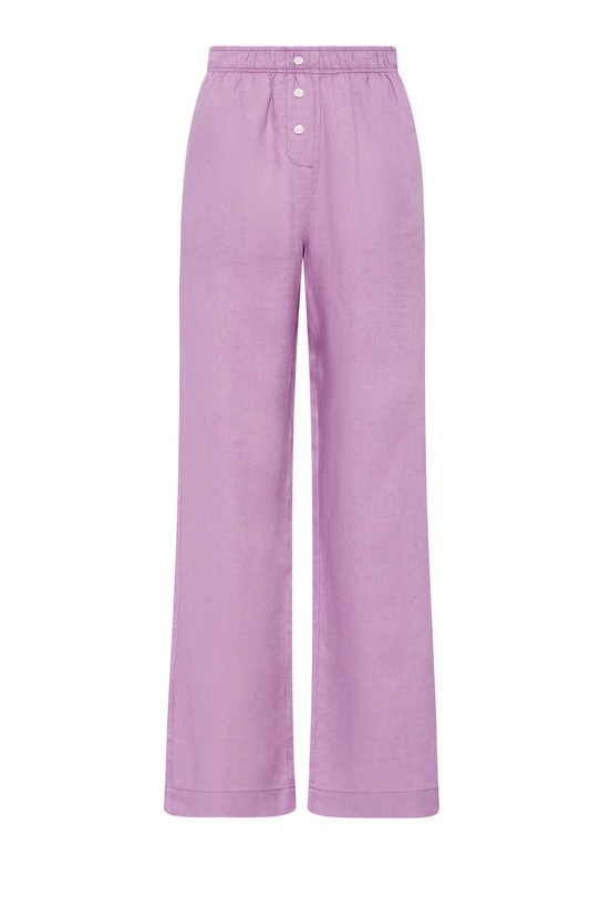 LOUNGE LINEN CROP PANT | GRAPE