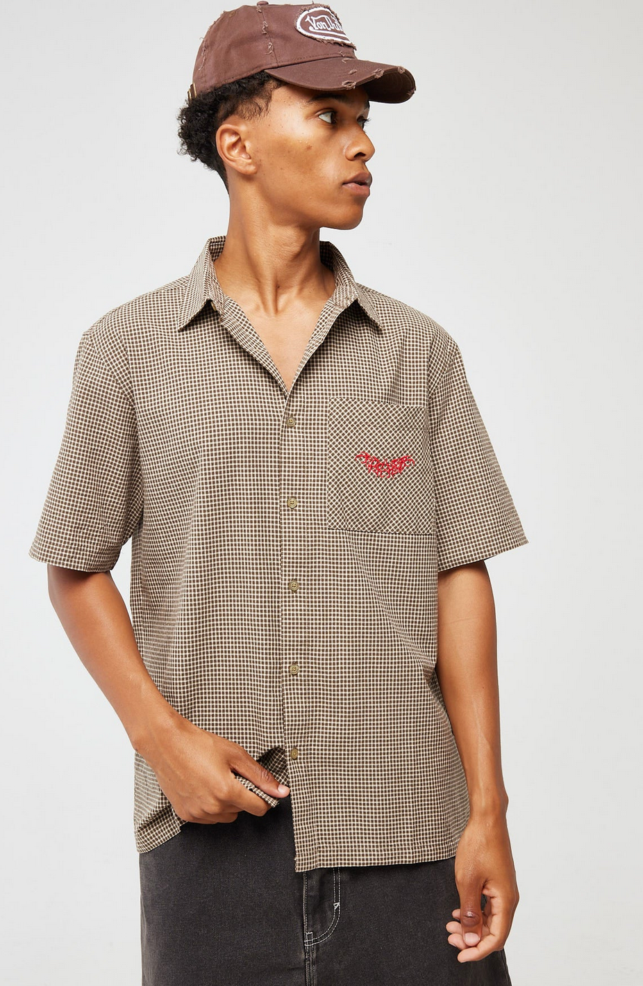 MANNER CHECK SS SHIRT | ARMY