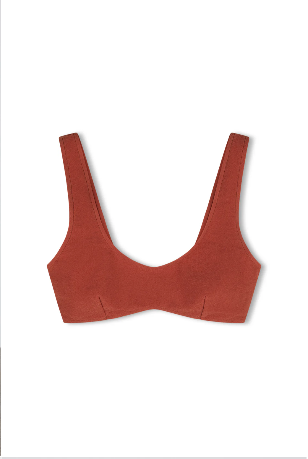 EARTH RED TEXTURED CROP BRALETTE