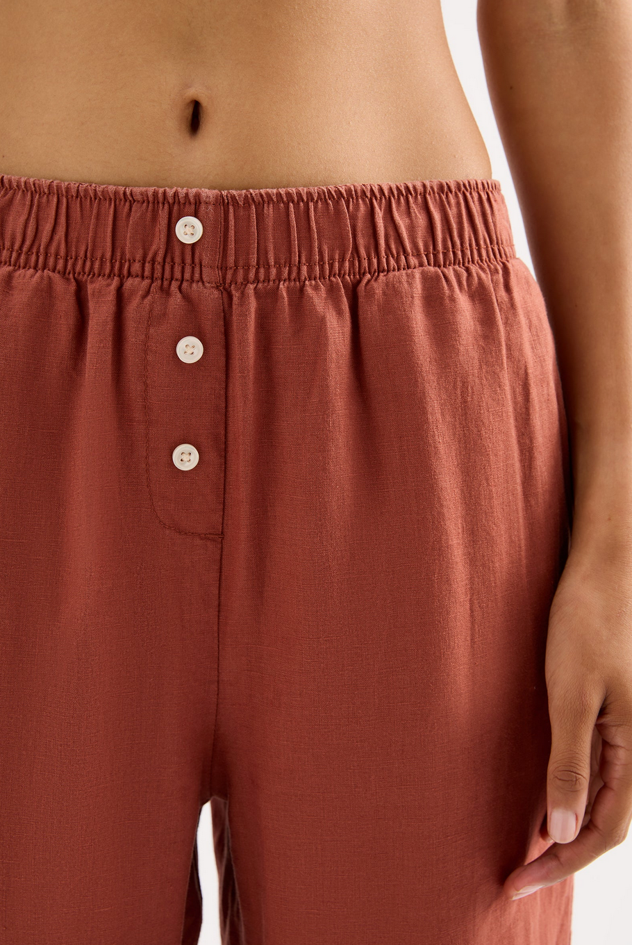 LOUNGE LINEN PANTS | RUST