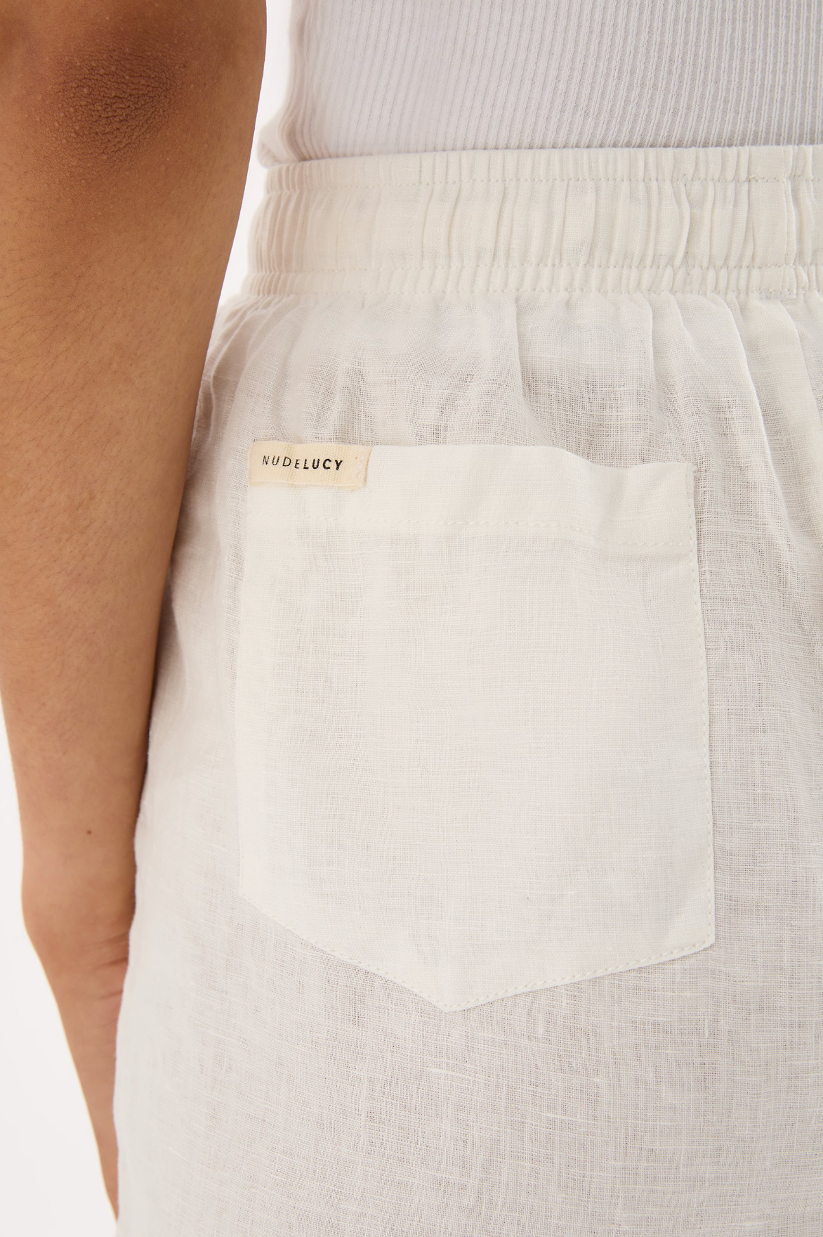 LOUNGE LINEN SKIRT | WHITE