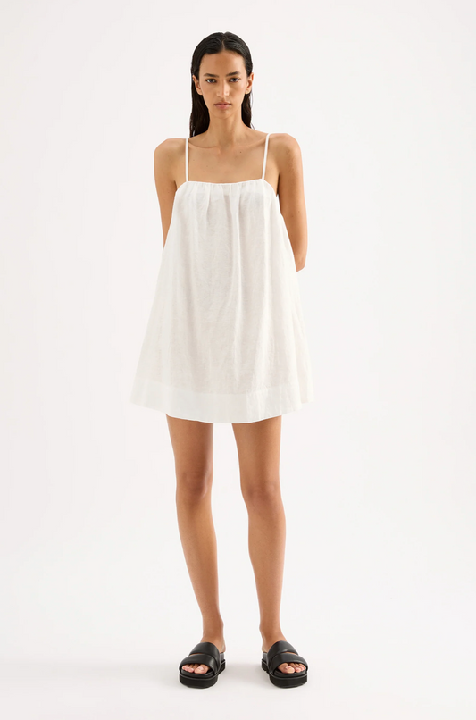 LOUNGE LINEN DRESS | WHITE