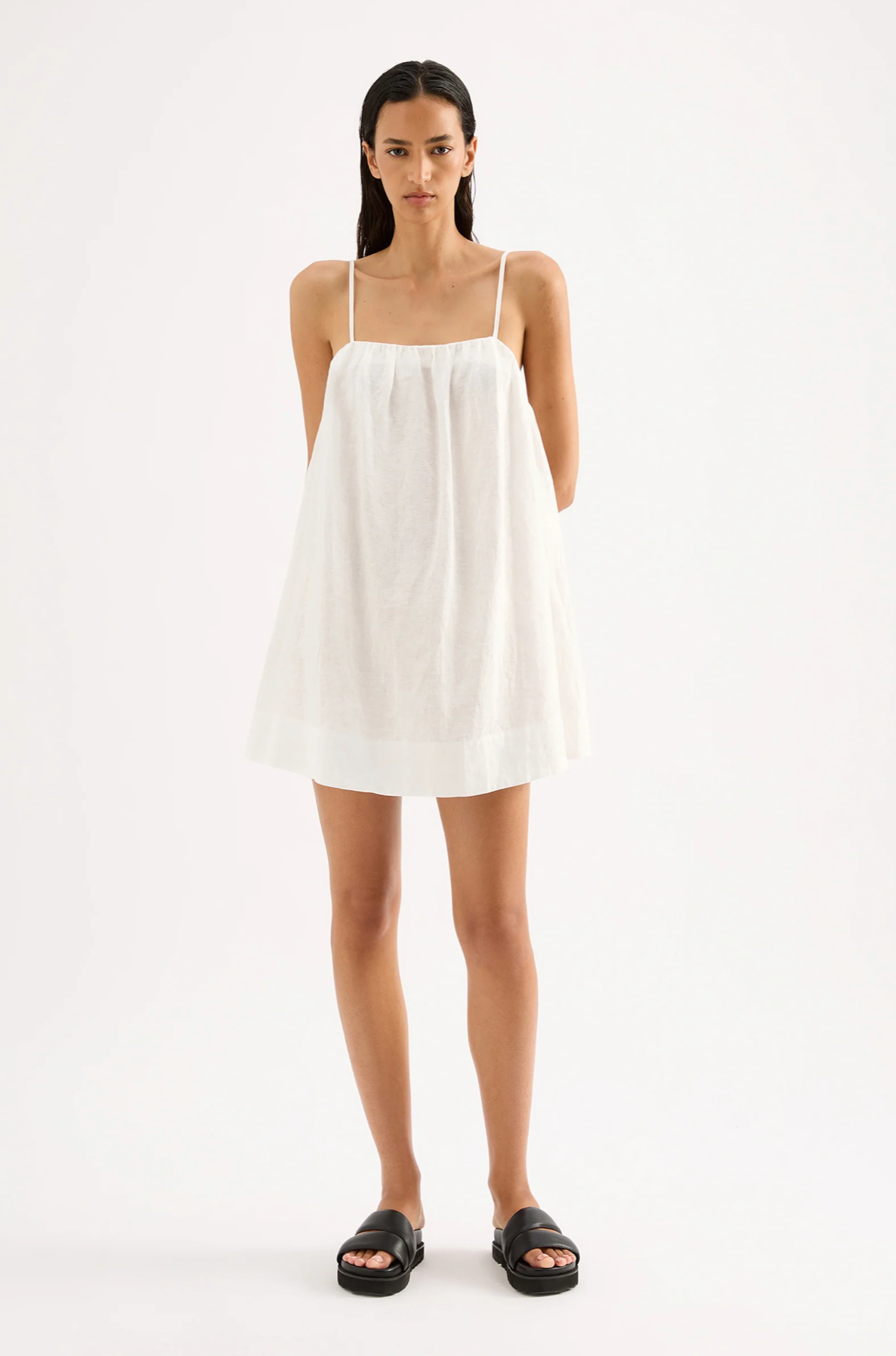 LOUNGE LINEN DRESS | WHITE