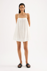 LOUNGE LINEN DRESS | WHITE