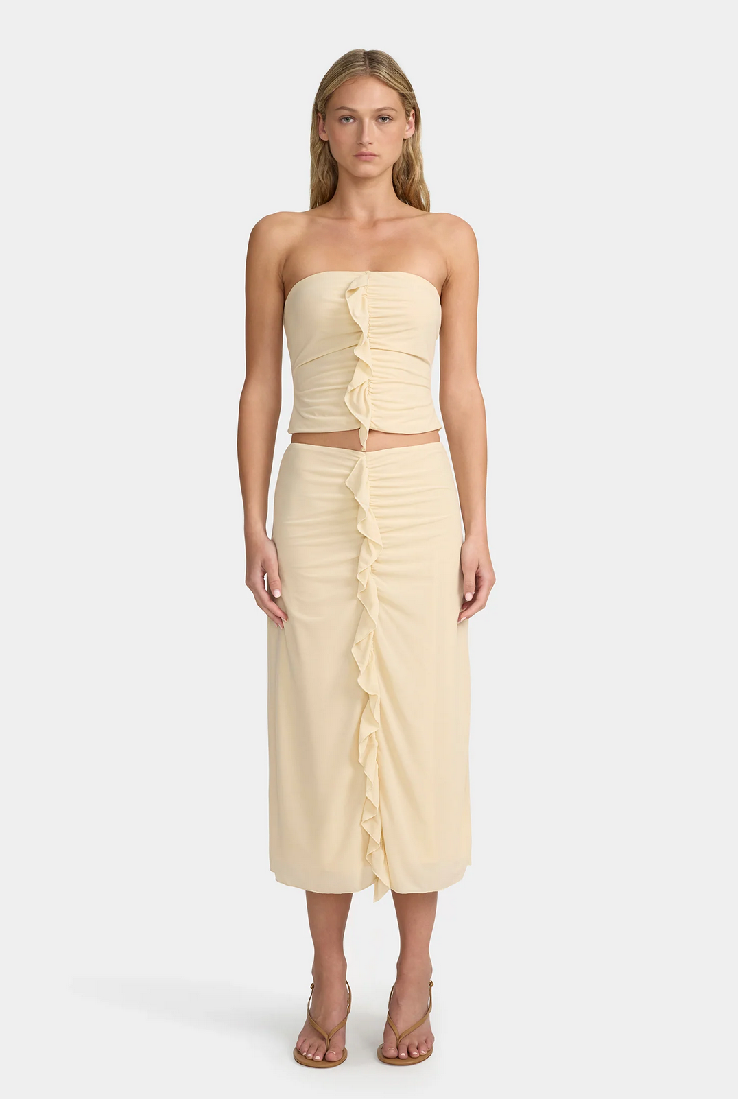 LEURA MIDI SKIRT | BEIGE