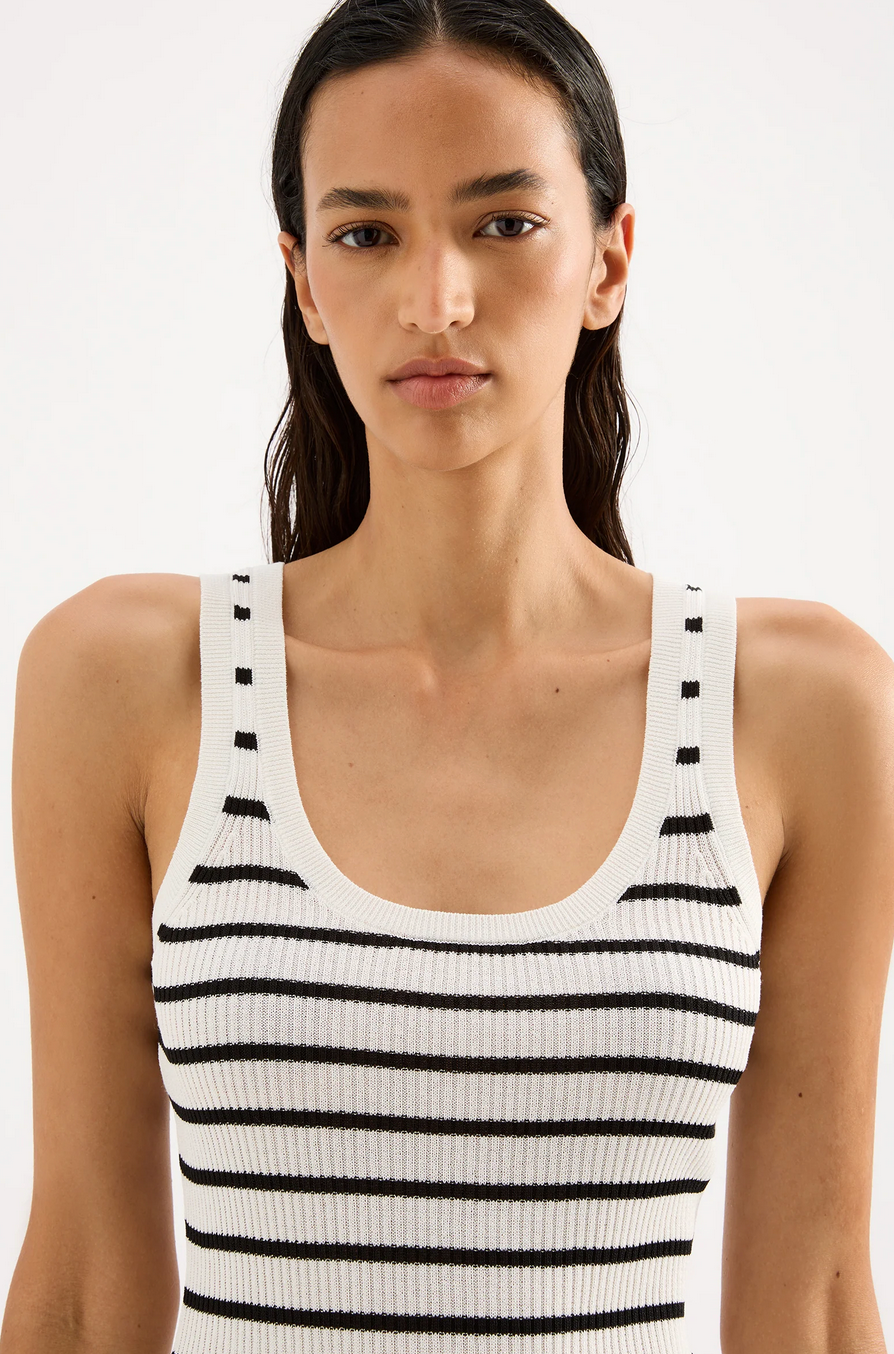ROWAN KNIT TANK | BLACK STRIPE