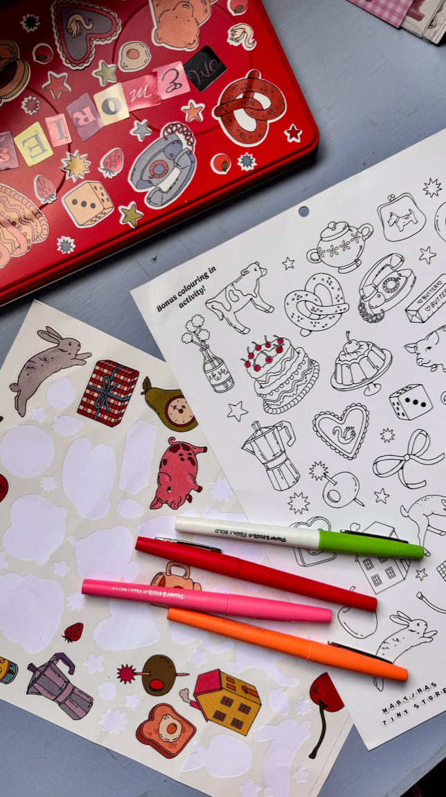 ILLUSTRATED LARGE SCRAPBOOKING STICKERSHEET | MARTINA CALVI